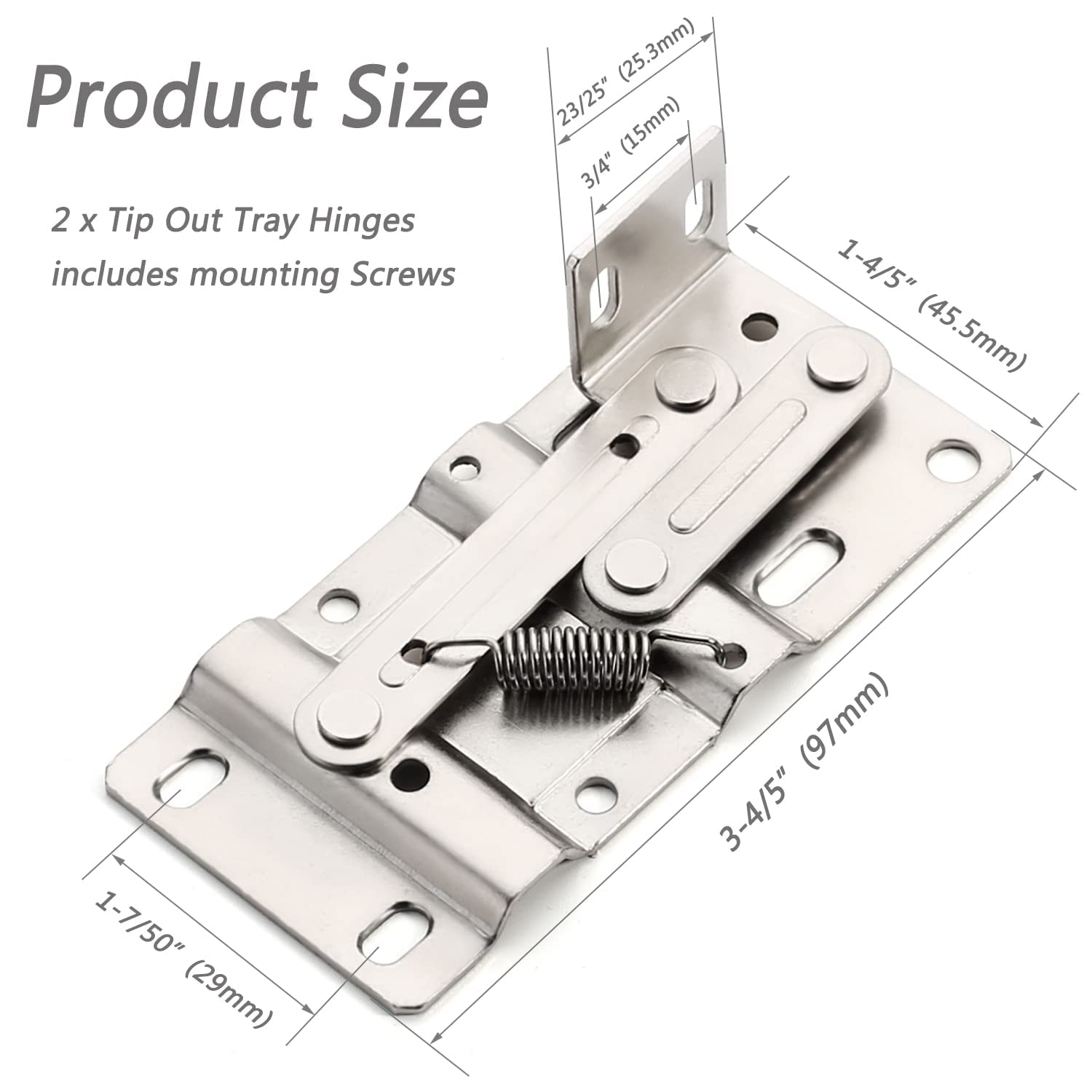 Snapklik.com : Chibery 4 Pack Tip Out Tray Hinges, Scissor Hinges For ...