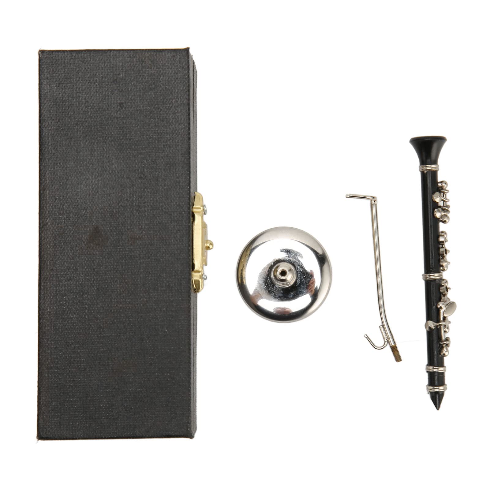 Miniatur Klarinette mit Ständer und Koffer, Miniatur Klarinette in Schwarz, Musikinstrument, Klarinettenmodell mit Box für Puppenhausmusik, Raumdekoration