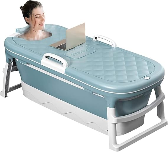 Dripex Portable Bathtub Adult, Folding Bathtub 138X62X52cm Large