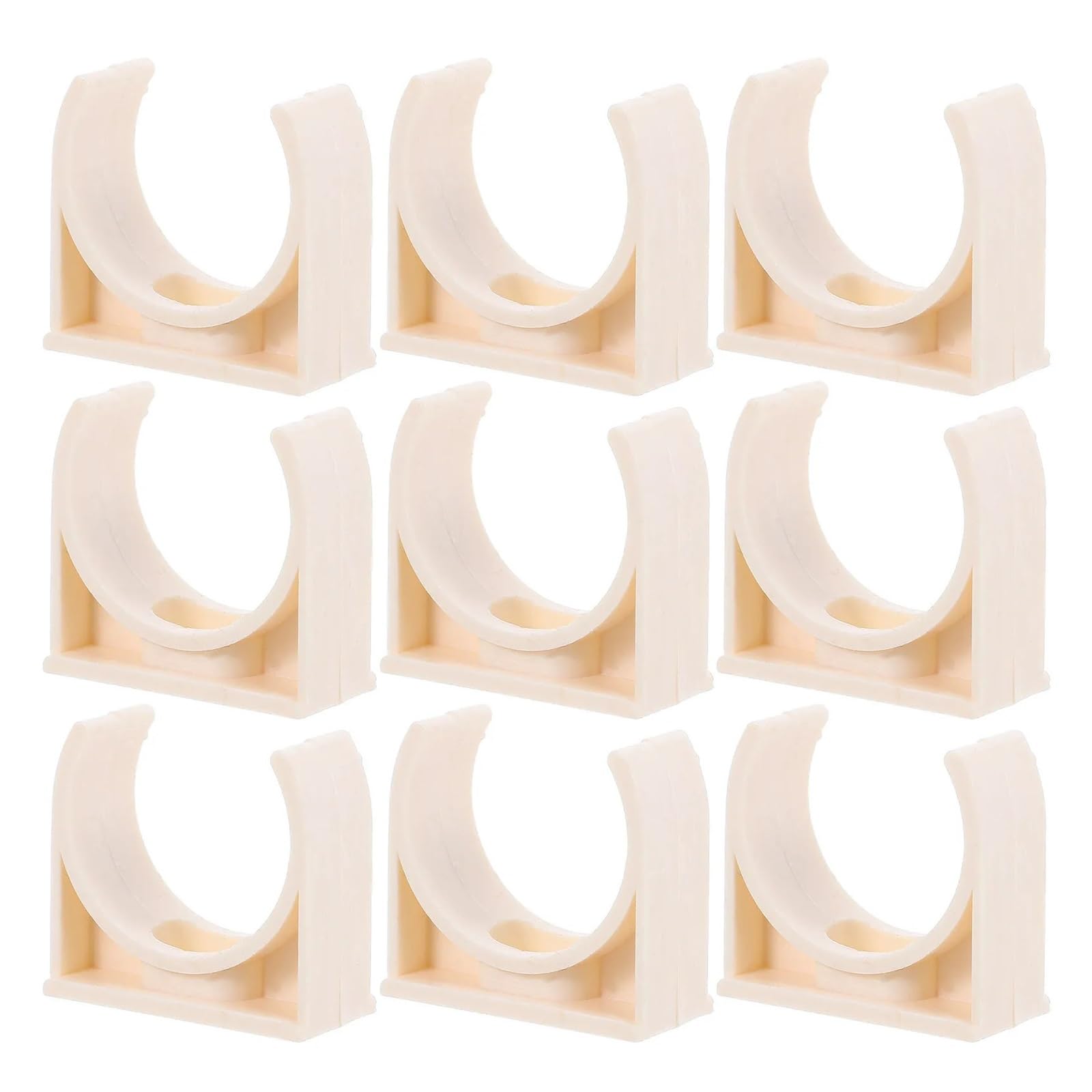 40 Stück Kunststoff-Rohrschellen, 25 mm Innendurchmesser, beige, U-förmig
