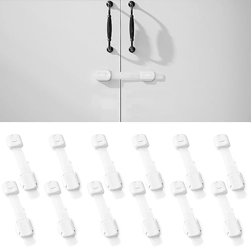 Inaya Paquete de 12 cerraduras a prueba de niños para puertas de gabinete, cajones, nevera, asiento de inodoro, lavavajillas, basura, armario,