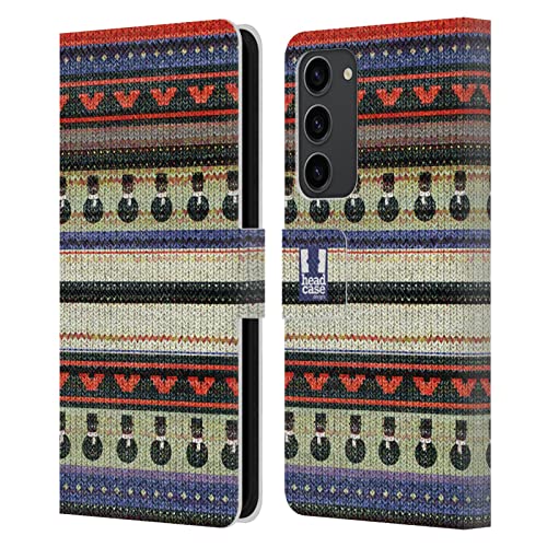 Étui portefeuille Samsung S23+ compatible 5G cuir Head Case Designs protection Noël