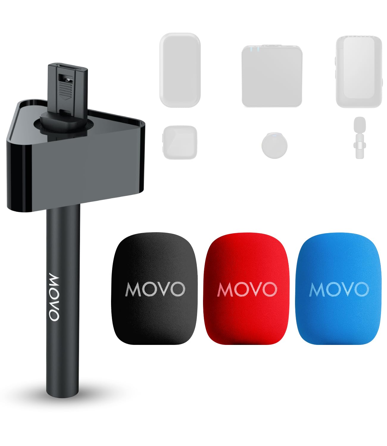 Amazon.com: Movo WMX-HMF2 Wireless Microphone Handle with Mic Flag