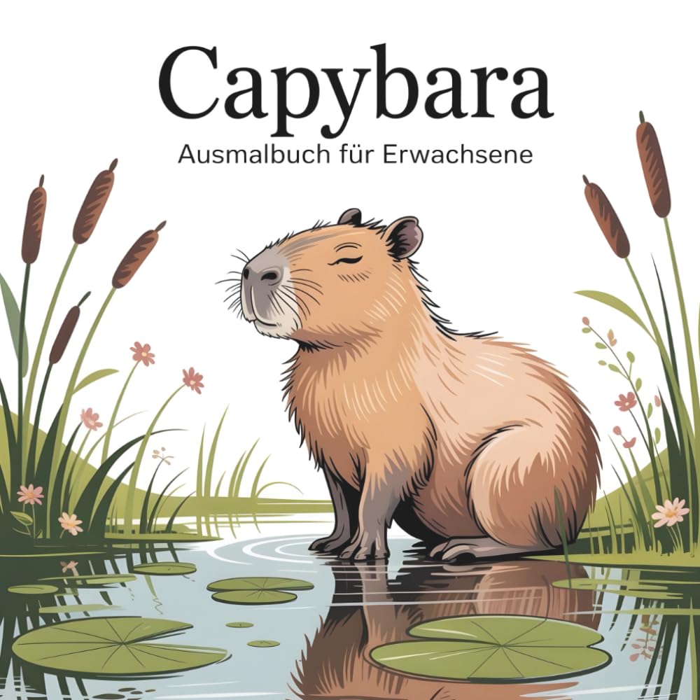 Capybara Ausmalbuch für Erwachsene: 52 liebevolle Capybara-Illustrationen zum Stressabbau und kreativen Abschalten
