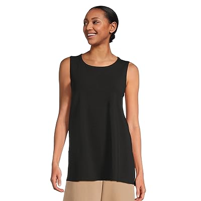 Eileen Fisher Jewel Neck Long Shell Women