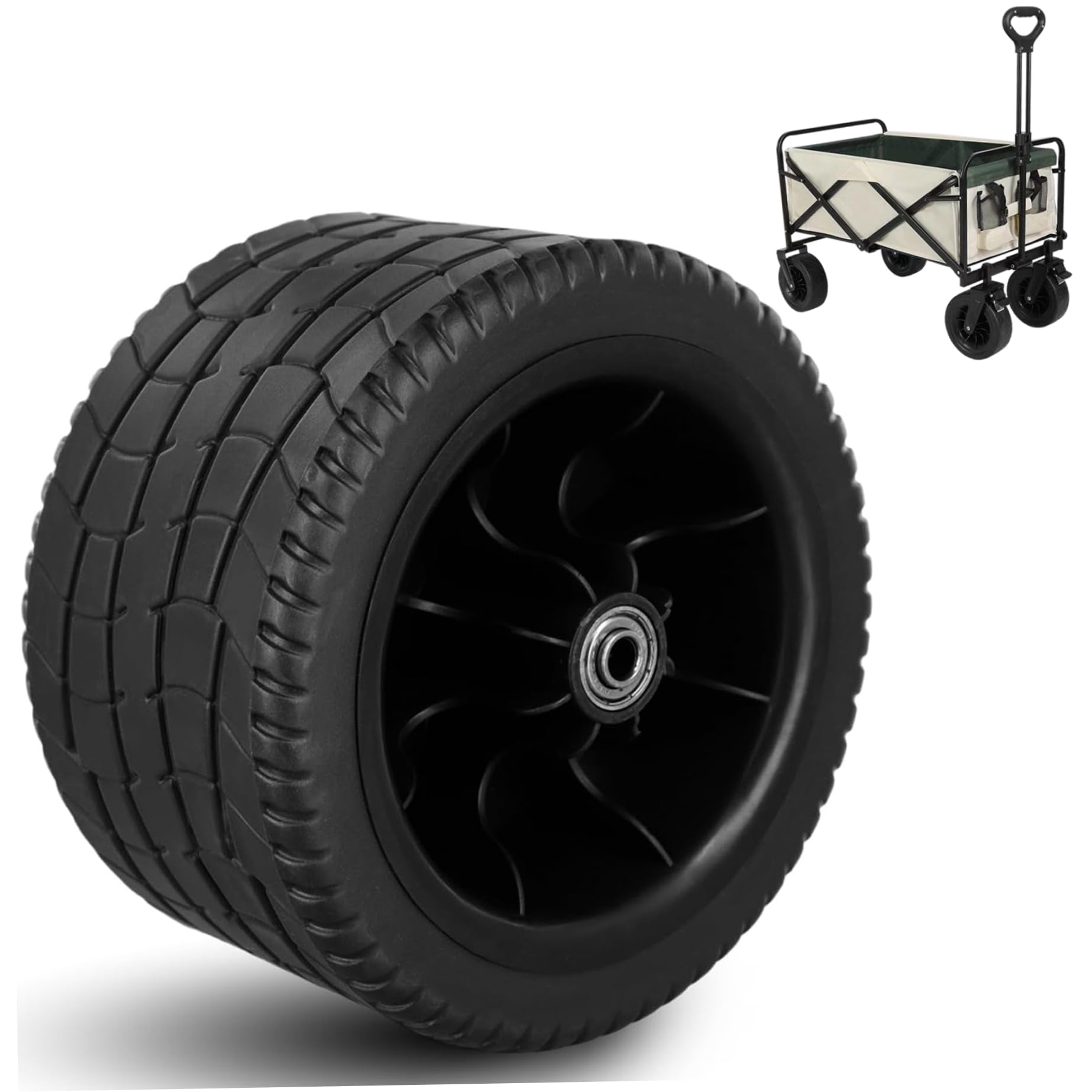 Wagon Wheel 7 Inch Wear Resistant and Heat Resistant Beach Wheels Anti Slip Beach Tires for Wagon