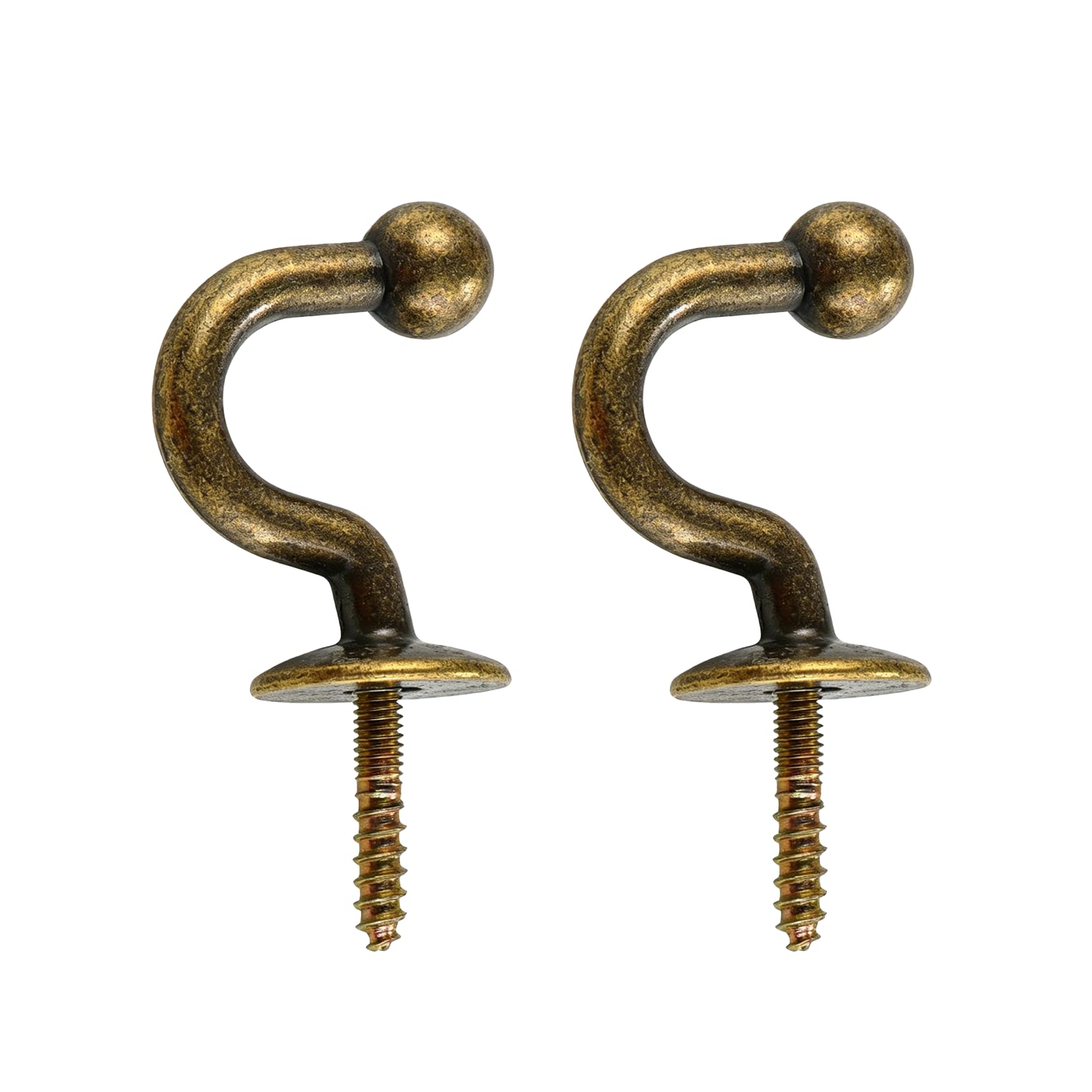 Erchuth Antique Brass Gold 2Pcs Tie Back Hooks For Curtains,Curtain Tie Backs Hooks Curtain Wall Hooks