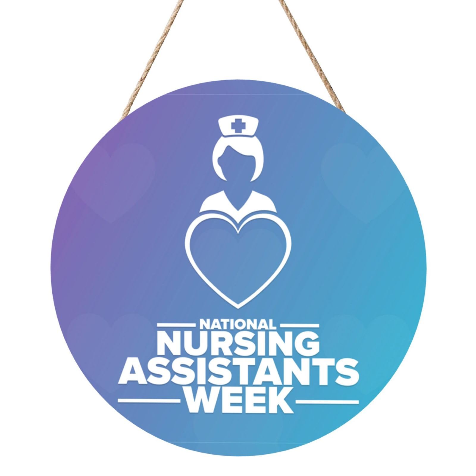 Happy Nurse Appreciation Week Door Signs Plaques Wood Welcome Sign For Front Door Wall Hanging For Home Farmhouse Office Classroom Party Decoration