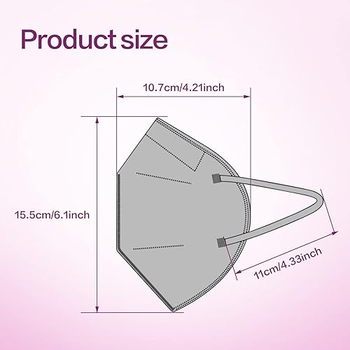 Miniatura 15 de Miuphro KN95 - Paquete de 25 mascarillas desechables de seguridad transpirables de 5 capas contra PM2.5, máscara desechable de protección