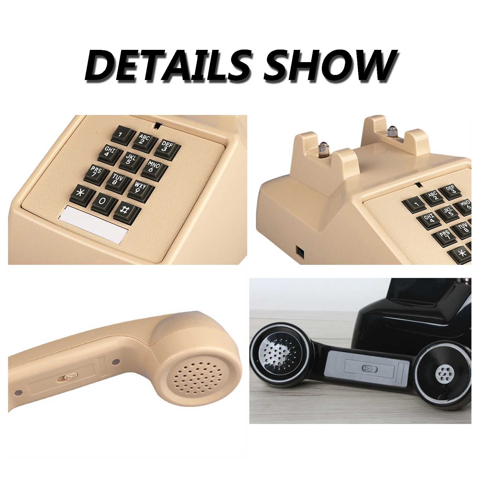 Telefono da scrivania con Filo a Linea Singola, Telefono retrò con suoneria Extra Forte, Telefono Fisso da Tavolo Vecchio Stile per casa, Hotel, Ufficio e Scuola
