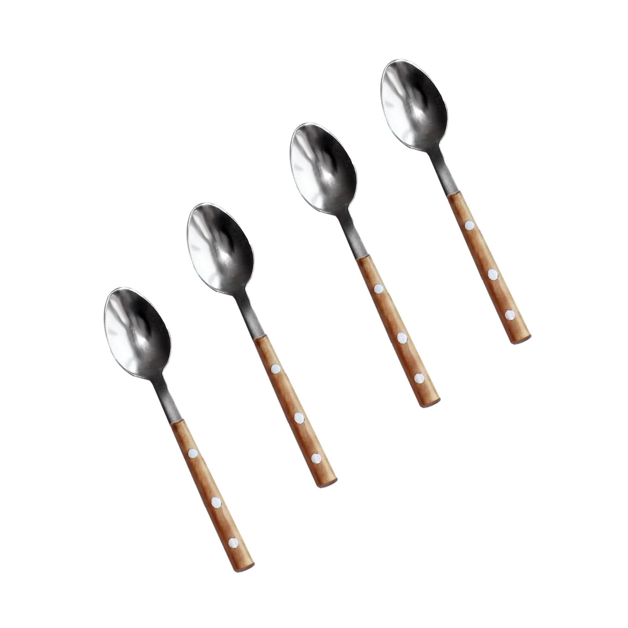 NATUREHOME Juego de 4 cucharas de café de madera de olivo de diseño premium, naturales, ecológicas, ecológicas
