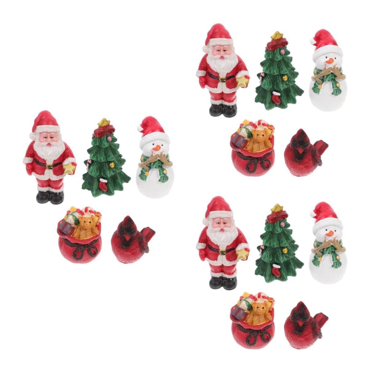 Toyvian 3 Sets Weihnachtsmann Miniatur Modellornament aus Kunstharz für