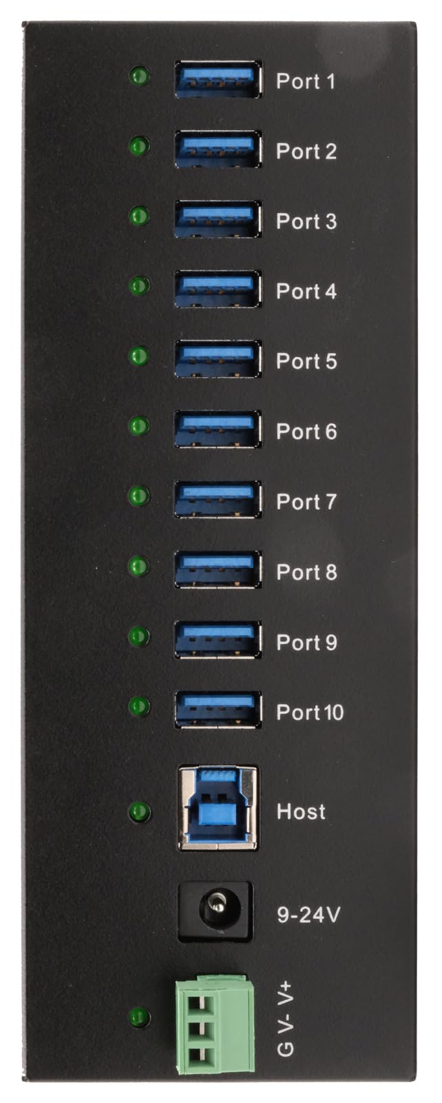 EX-11230HMS 10 Port USB 3.2 Gen 1 HUB Din-Rail Kit und Wand VIA VL811+ Chipset