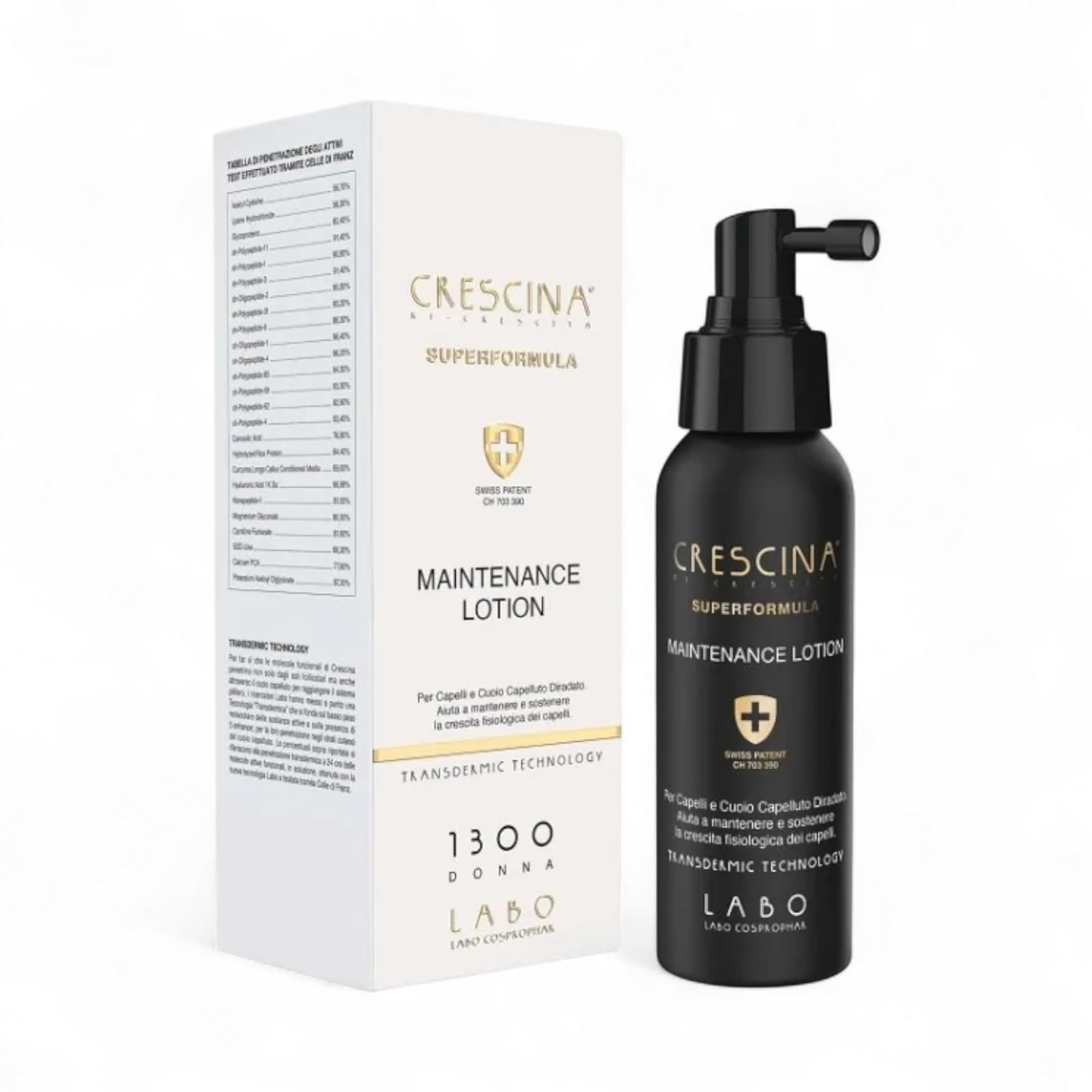 Crescina Ri-Wachstum Superformula Maintenance Lotion Behandlung Lotion Spray für sprödes Haar Damen 1300 100 ml