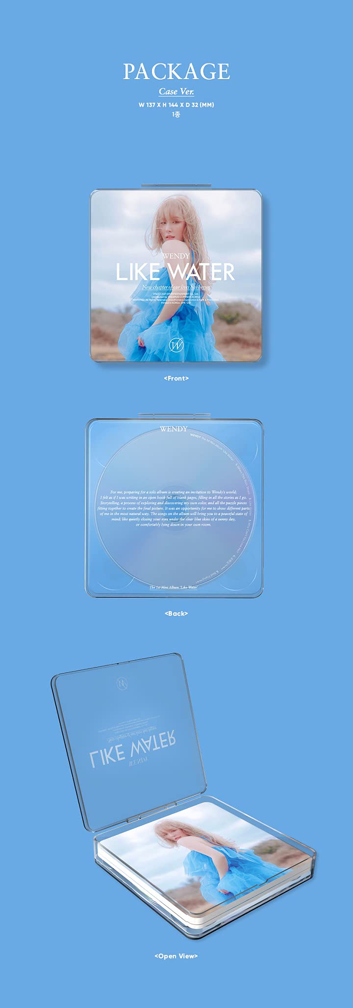 Amazon.com: REDVELVET Wendy - Like Water (Case Ver.) (Vol.1) Album