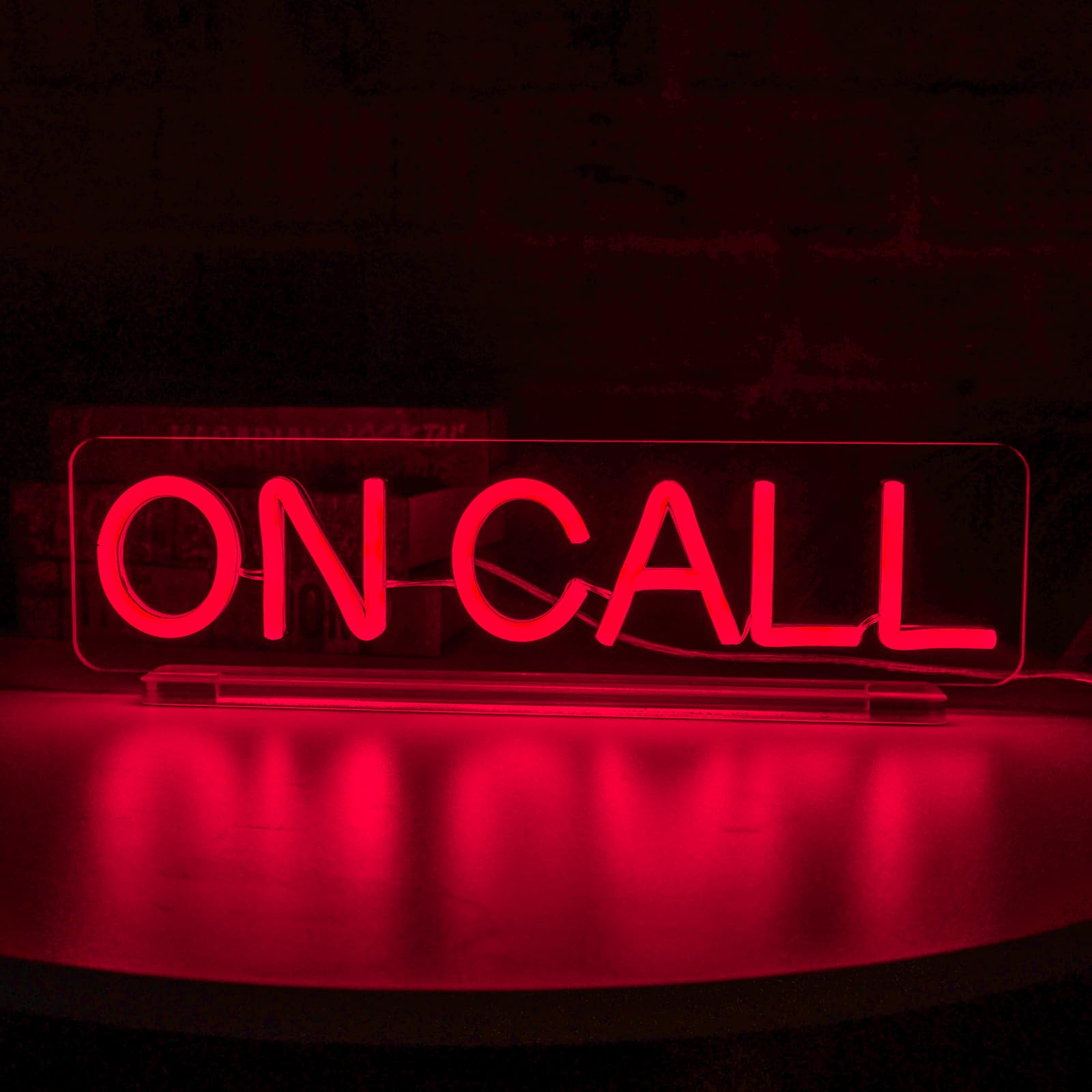 On Call Neon Sign, On a Call Sign for Office, On Call With Stand Tabletop Quiet LED Sign Light, Video Call In Progress Don't Disturb Sign Quiet Zoon Desk Sign, For Office, Game Room, Live House