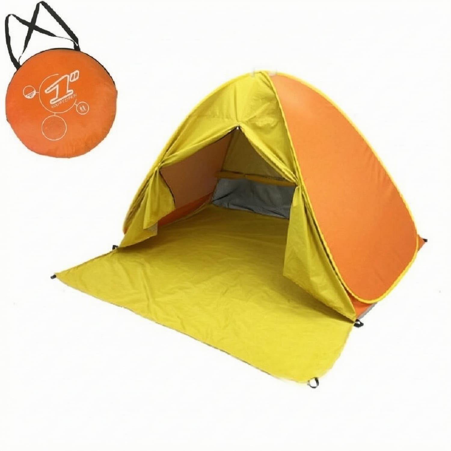 Foldable Beach Tent with Carry Bag Freestanding Spring-up Beach Tent Easy Open Sunshade Instant for Families, Park, Camping, Orange, XL Upgraded|Canopies & Shelters|Sporting Goods-image-21