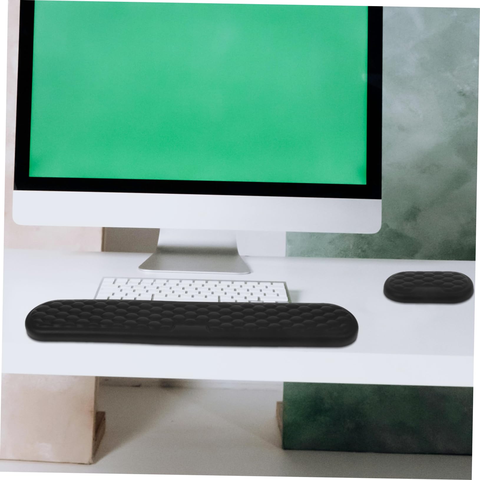 Hemobllo 1 set Tappetino Ergonomico per per Tastiera e Mouse Comfort per Ufficio Design Multifunzionale per Esperienza Ottimale