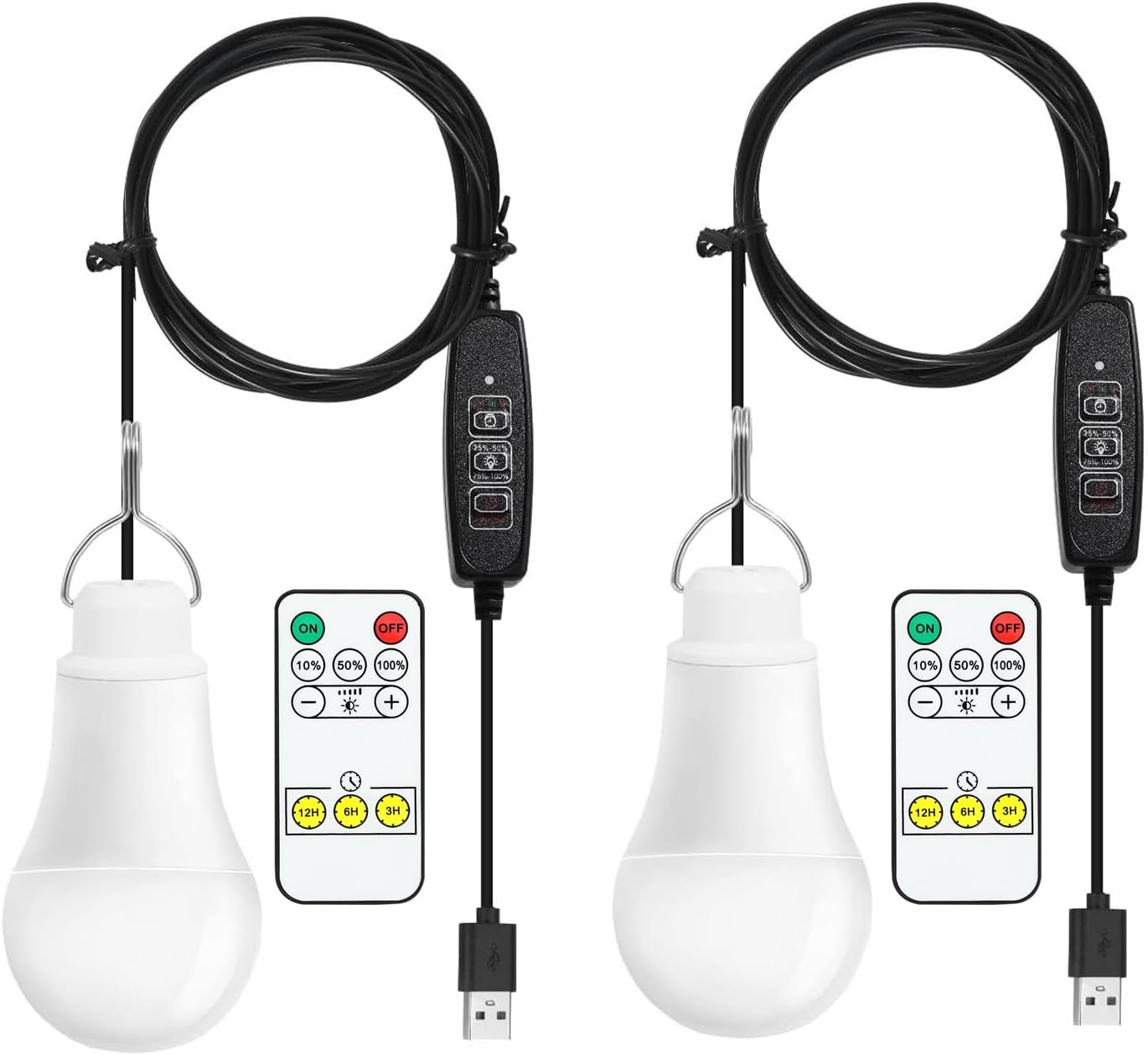 Taysing USB Mild,USB Lamp,Tenting Lights,7W Dimmable Hanging Moveable Emergency Mild Tent Lights for Energy Station Photo voltaic Panel Charger Energy Financial institution Energy Outage Tenting Out of doors Hurricane,2 Pack 5000K