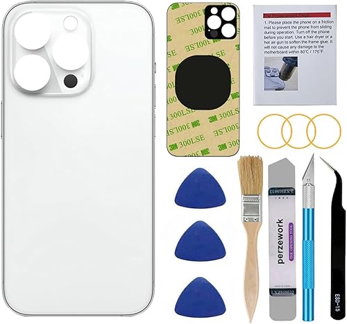 Vista 12 de Reemplazo de cristal trasero OEM para iPhone 14 Pro Max de 6.7 pulgadas con kit de herramientas de reparación y adhesivo preinstalado (dorado)