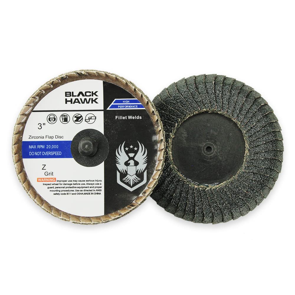 BHA Zirconia Curved Edge Fillet Weld Quick Change Flap Discs, 3 Inch - 10 Pack (120 Grit)