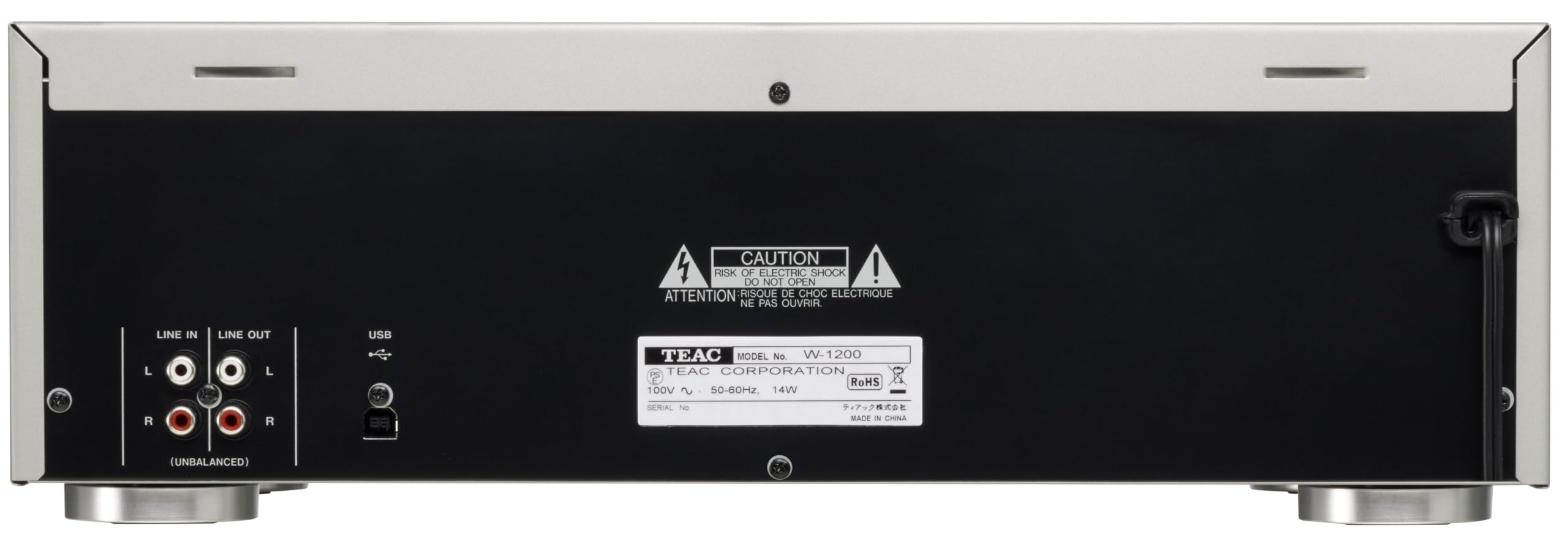 TEAC W-1200 Dual Cassette Deck with Recorder with USB Pitch Control Karaoke-Mic-in and Remote (Silver)