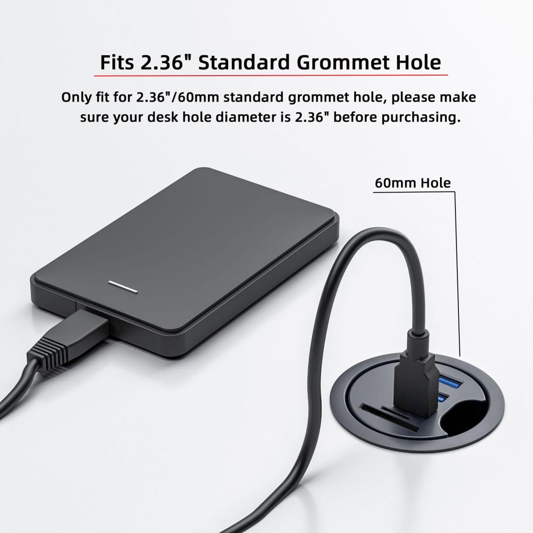 Hub USB 3.0 + 2 USB 2.0 Per Laptop E Desktop – Adattatore A 3 Porte Con Nylon E Alluminio, Trasferimento Veloce 5 Gbps