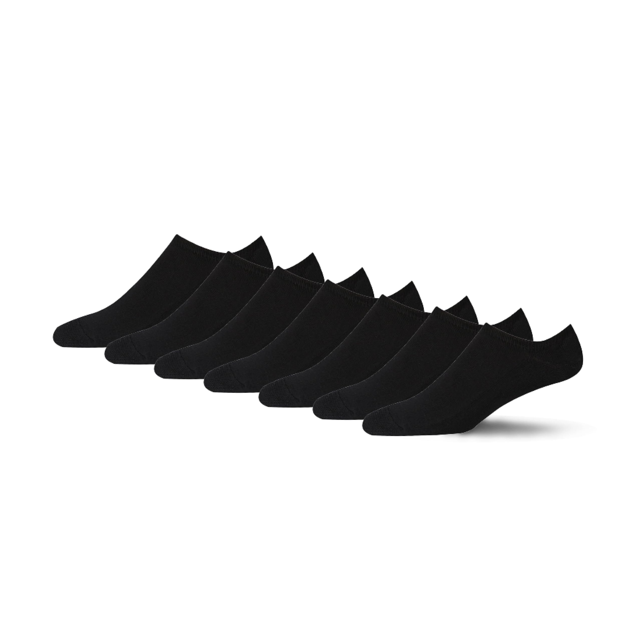 BARGAIN BUNDLE Mens Bamboo No Show Socks - Size 7-11 Socks - 7 Pairs (Black)