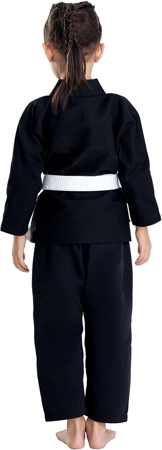 JUST YEARN Kids BJJ GI, Youth IBJJF Children’s Students Brazilian Jiujitsu Gi kimono Pre-washed Fabric Belt Not Included. - Image 4