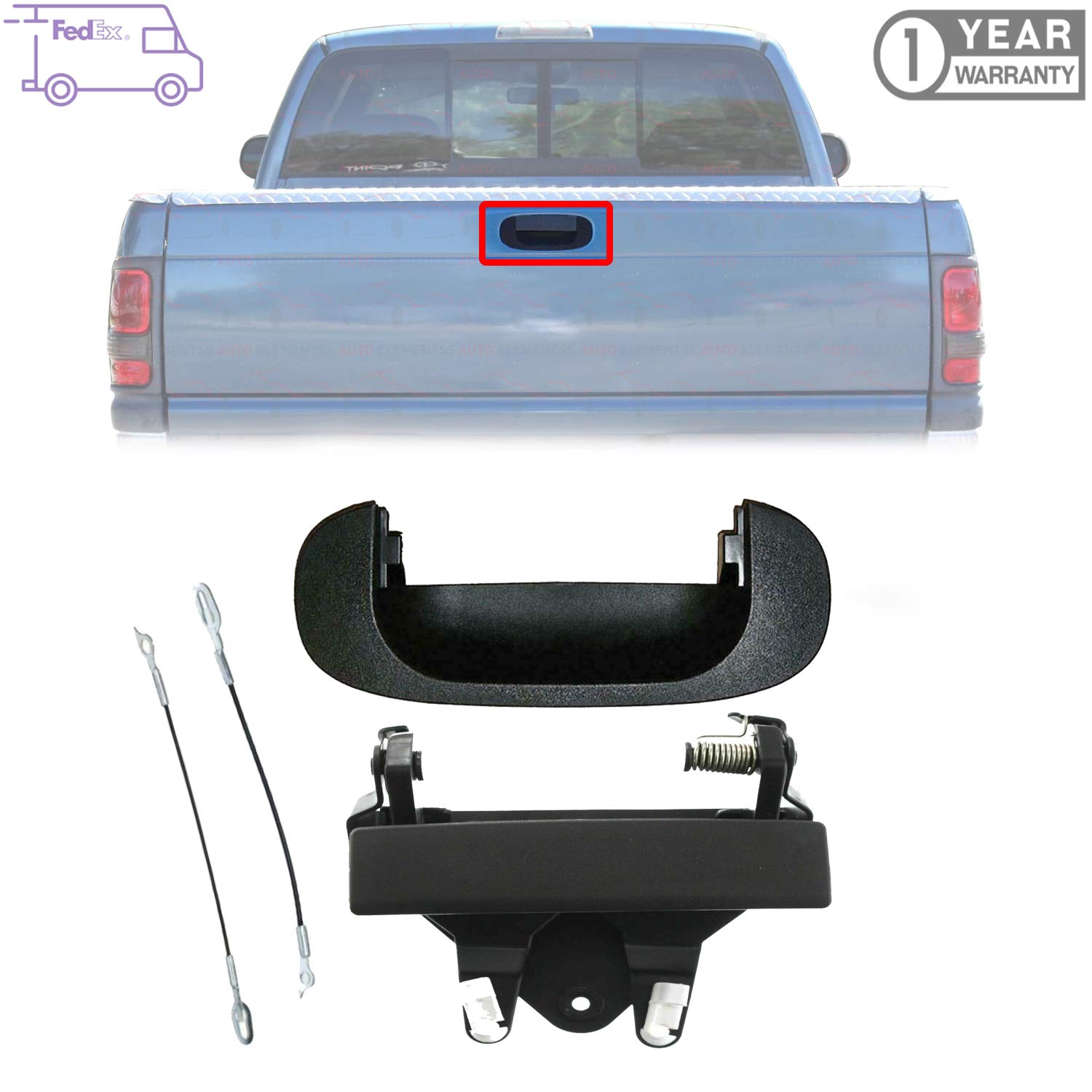 Amazon.com: Tailgate Handle + Bezel + Cables for 1994-2001 Dodge