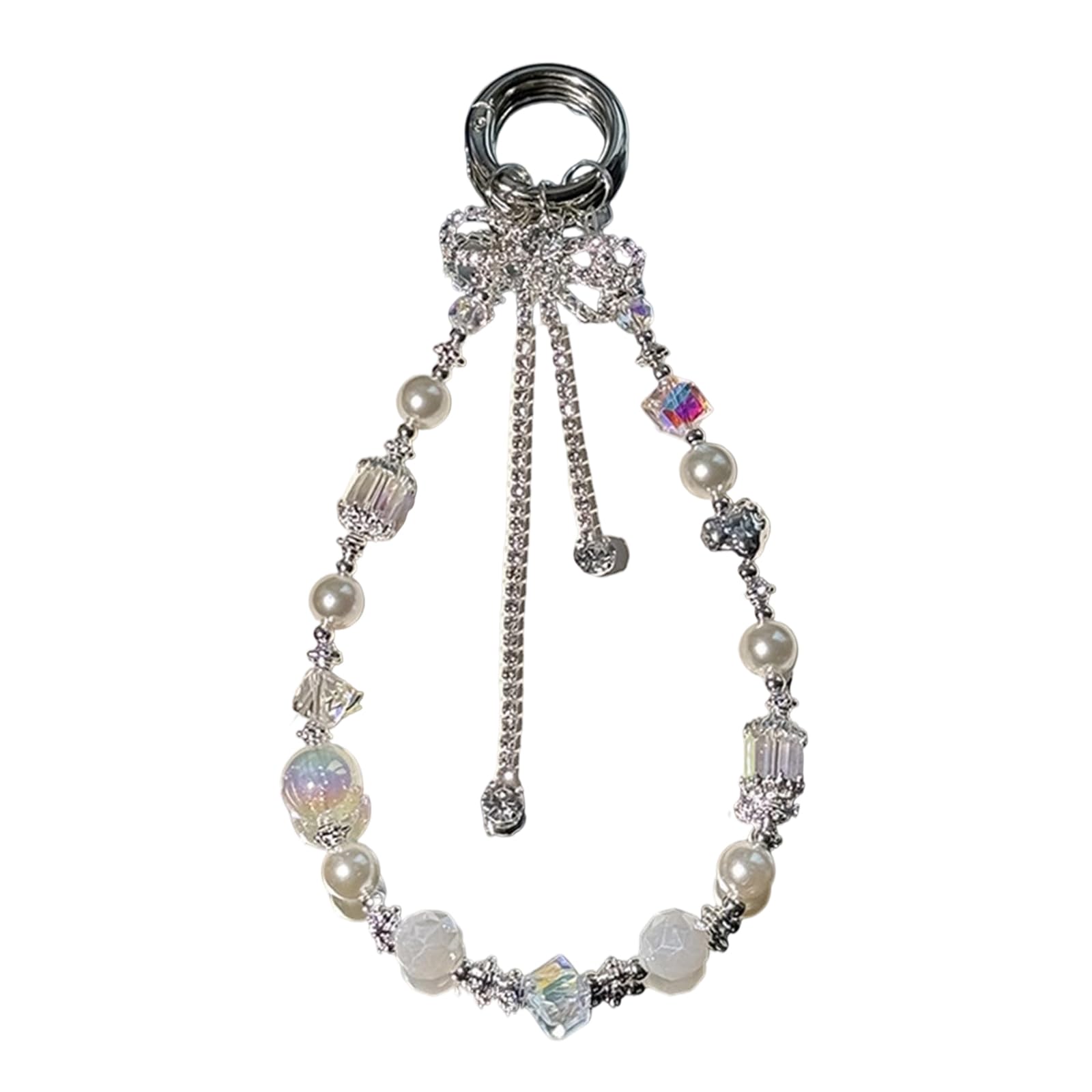 APGLSXY Cuteness Butterfly Beaded Camera Chain Phone Charm Short Lanyard Acrylic Texture for Phone Bag Keychain Accessories Beaded Charm