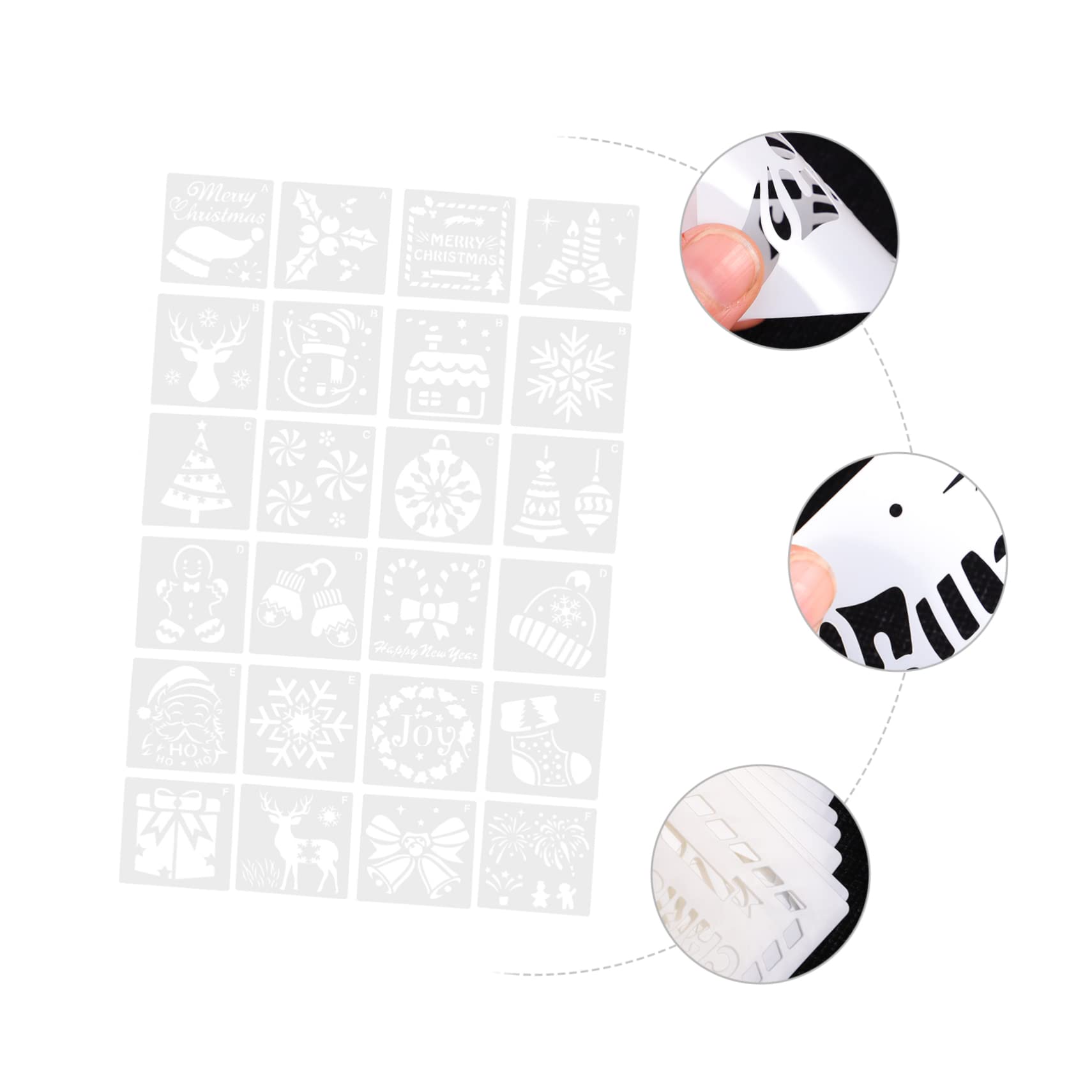 VILLCASE 72pezzi Stencil Natale per Pittura Creativa Template Hollow per Decorazioni Festive per attività Fai da Te e Lavoretti