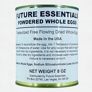 Powdered Whole Eggs | Long Term Storage (10 years shelf life) Emergency Supply | Hiking, Backpacking & Camping | Easy Prep Survival Food | #2.5 Size Can (8 oz per can) 18 Serving Per Can