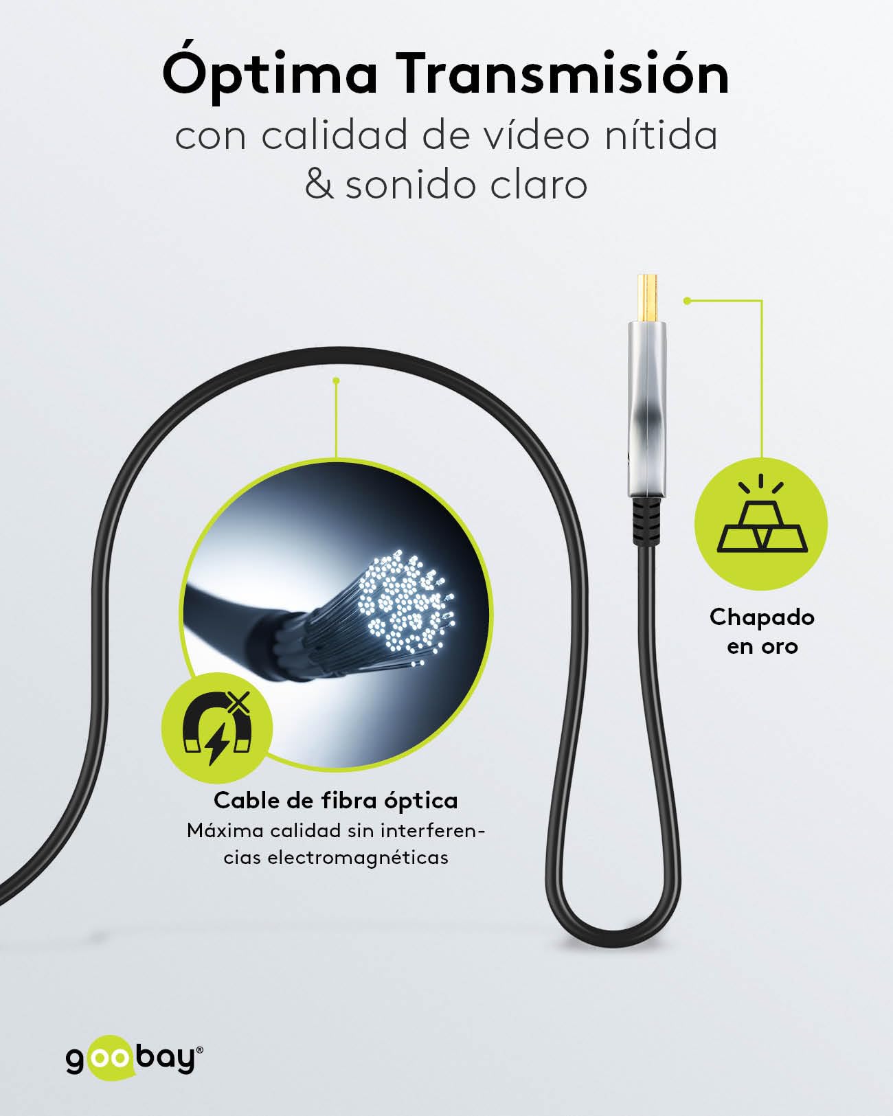 goobay 65559 Cable óptico híbrido Ultra High-Speed HDMI/Cable de alta velocidad con capacidad para 8K @ 60 Hz y 4K @ 120 Hz / 48 Gbps, ARC (Canal de retorno de audio), HDCP / 20 metros