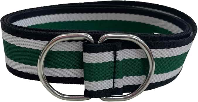 Cintura Colorata In Tela Arcobaleno Con Fibbia A Doppio Anello - Unisex 115 Cm X 3,2 Cm - Regolabile