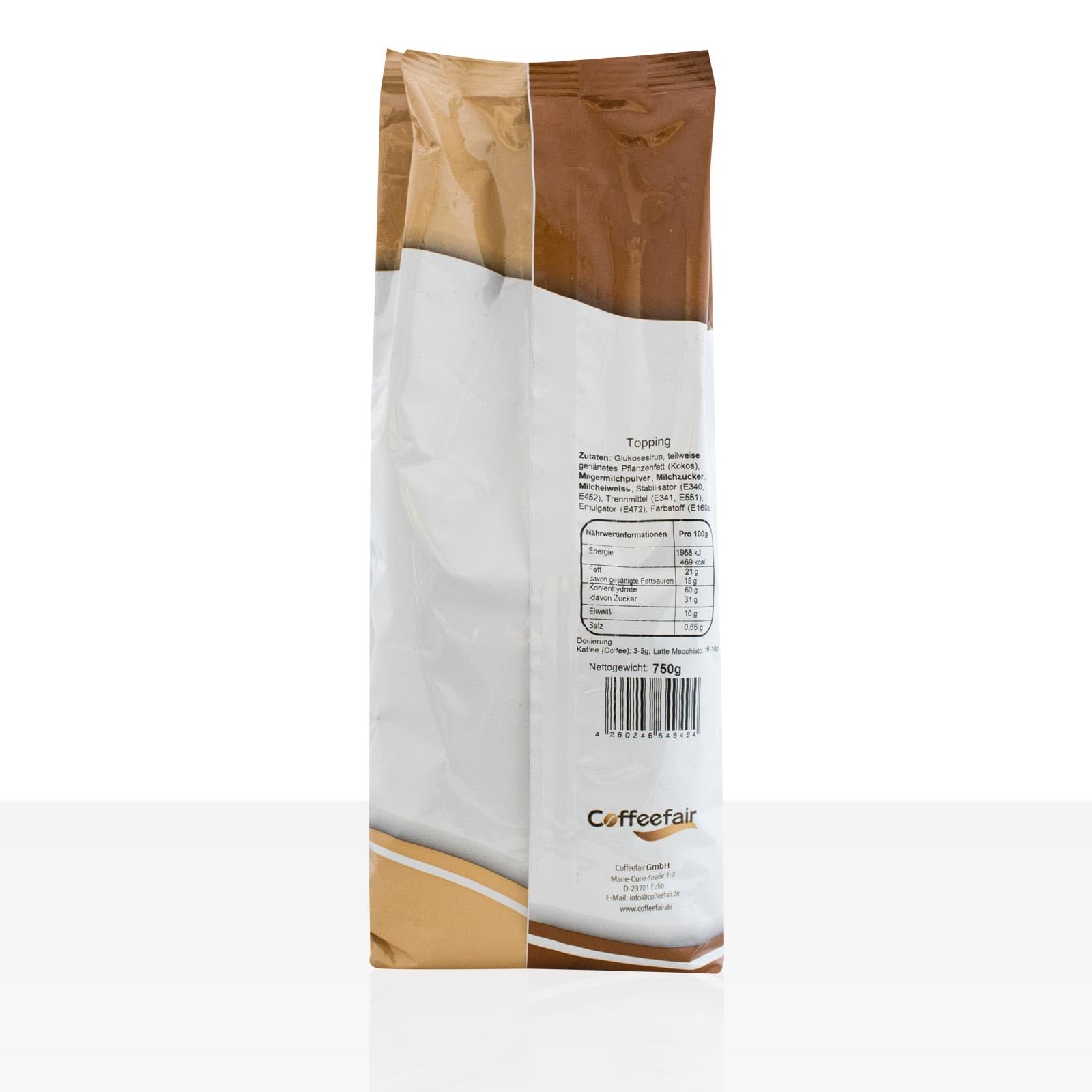 Coffeefair Cappuccino Topping Instant-Milchpulver 10 x 750g, Milchpulver für Kaffee- & Heißgetränkeautomaten, 30% Magermilchanteil, stabiler Milchschaum, ergiebig