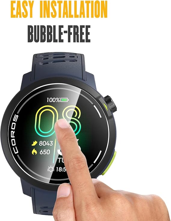 WFTE 4-Pack Screen Protector for COROS PACE Pro GPS 1,3,Anti-Scratch,High Transparency,Anti-fingerprint,Bubble-Free,Dust-Free Premium Watch Screen Protector Tempered Glass For COROS PACE Pro