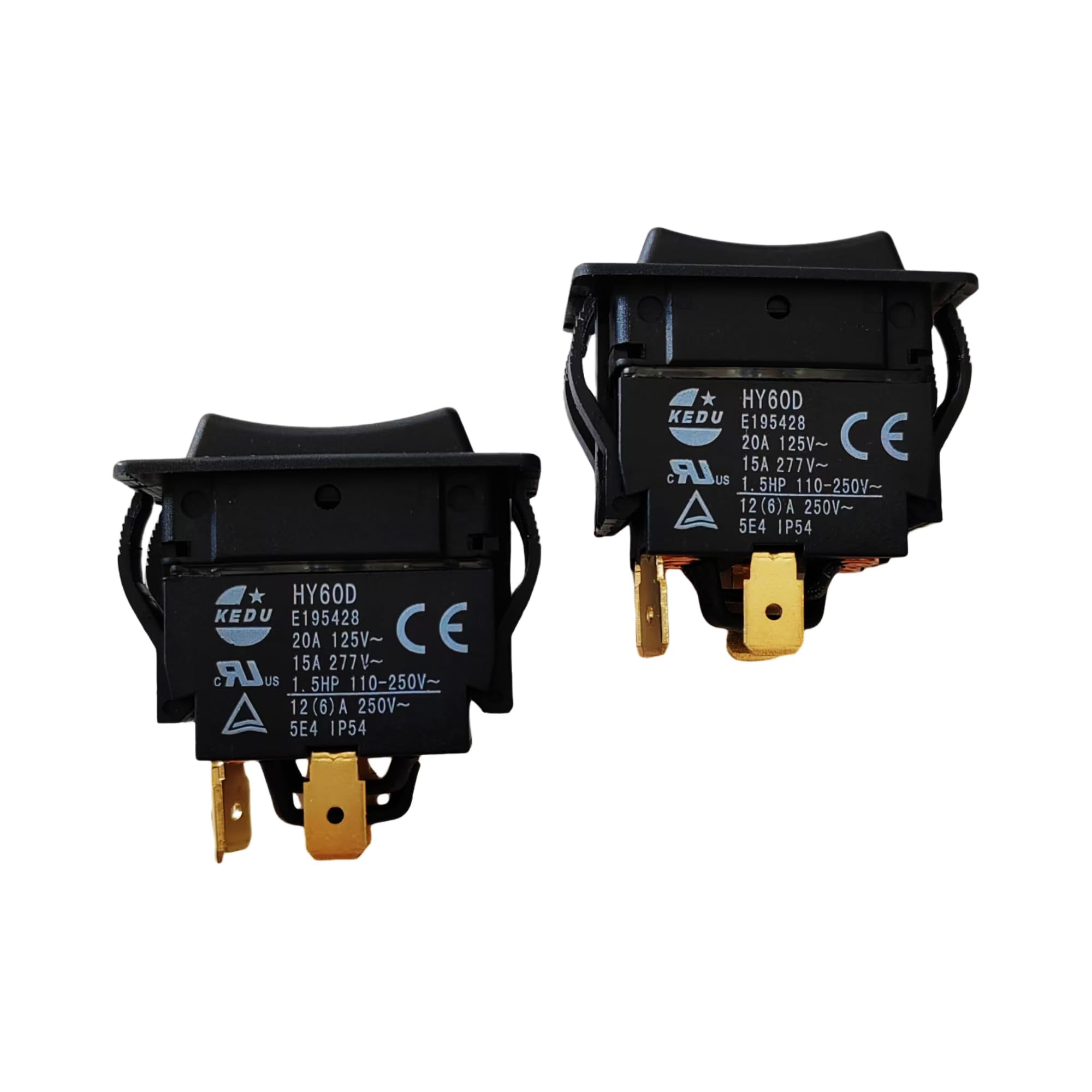 2pcs HY60D KEDU 20A 125VAC RET-EXT 4Pin (ON)-Off-(ON) Pushbutton