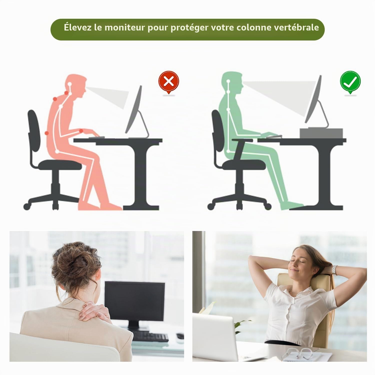Gianotter Support de Moniteur avec Tiroir et Porte-stylos, Organisateur de Bureau Violet