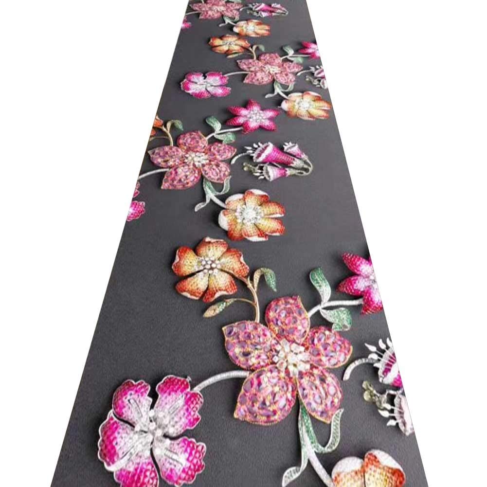 Tapis de couloir 3D fleurs tridimensionnelles haut de gamme