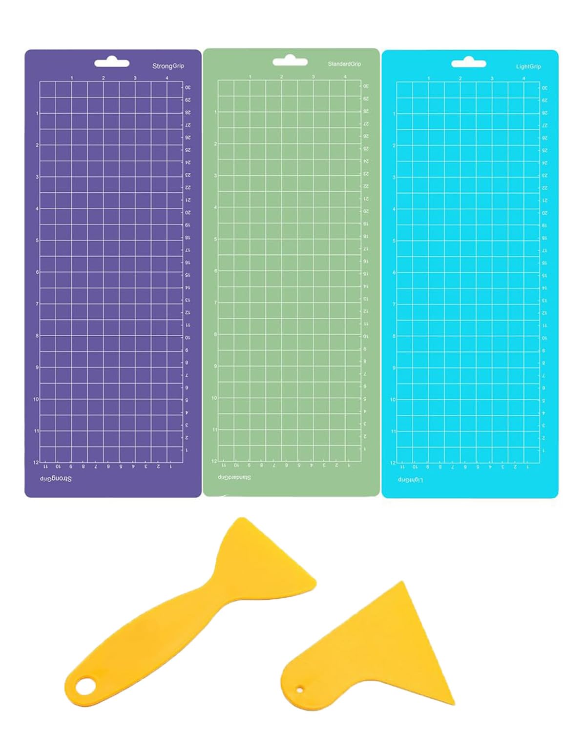 5Pcs Cutting Mat,Paper Cutting Mat Set with Scraper Tools, 12x4.5 Inches for DIY Craft Projects, Scrapbooking, Home Decoration, Blue, Green, Purple