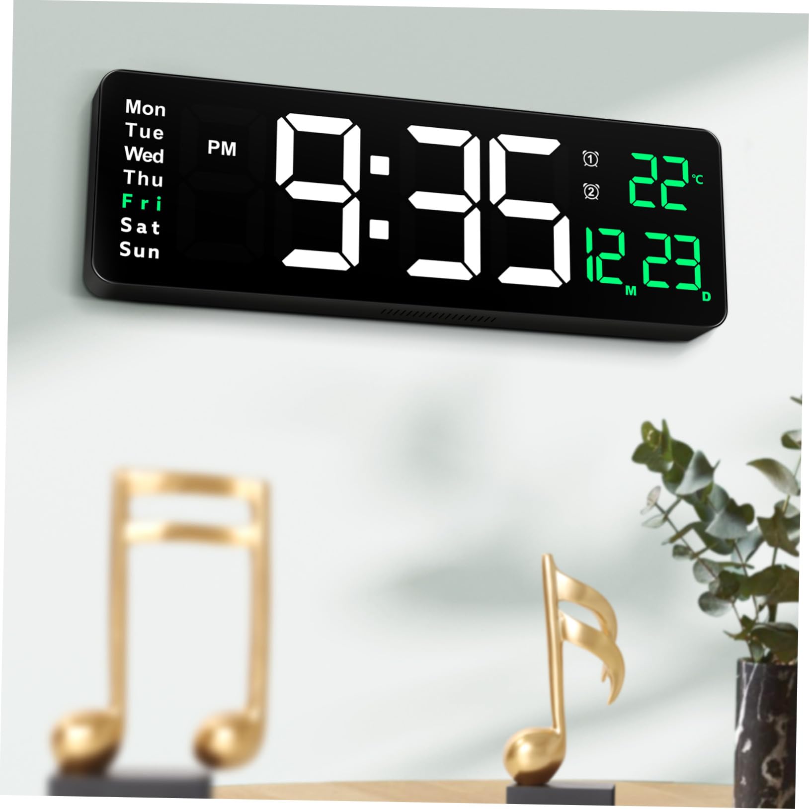 Horloge murale numérique affichage large lisible pour cuisine et sport