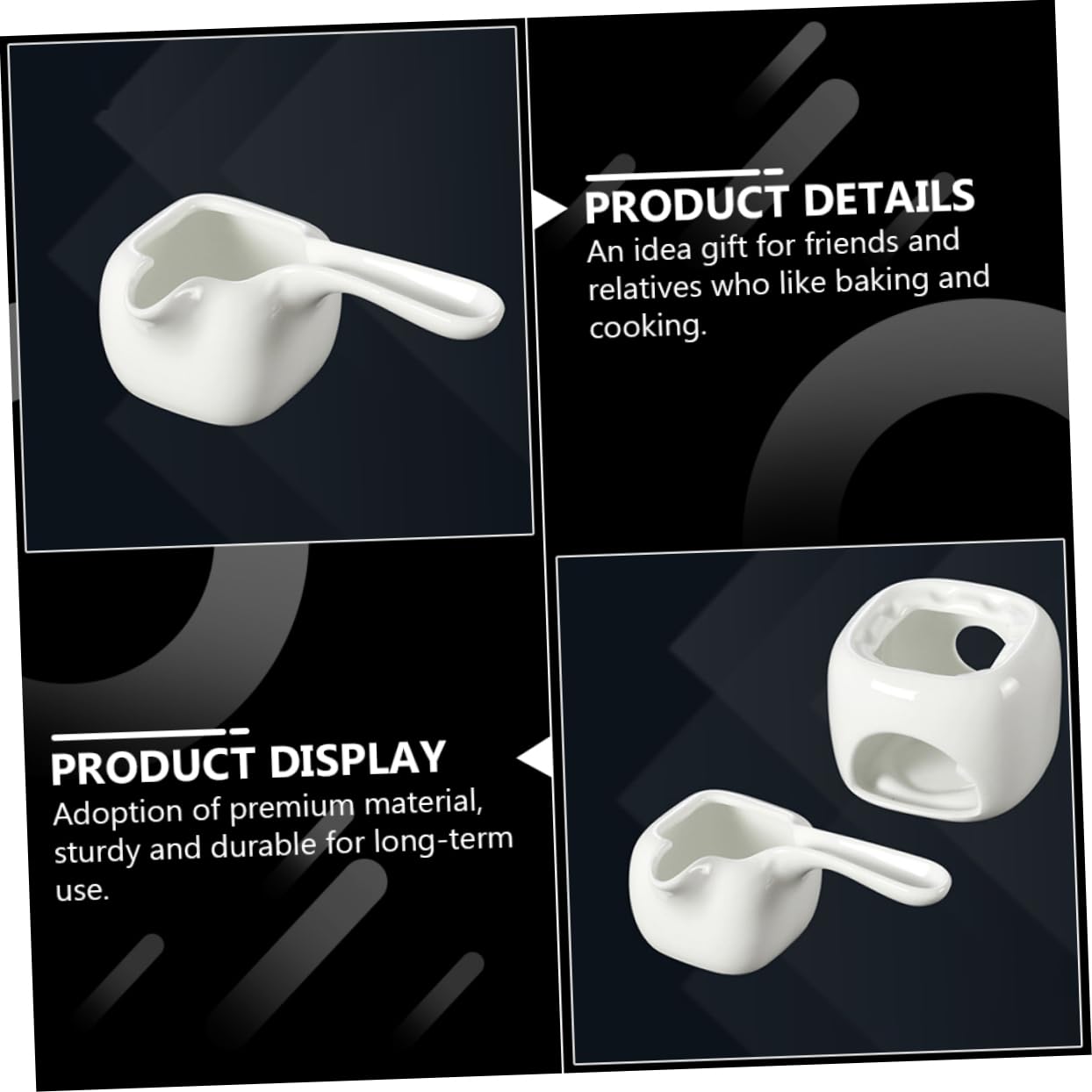 FUNOMOCYA 110ml Chocolate Melting Oven Stand Ceramic Fondue Pot for Fondue Chocolate Melting Wafers