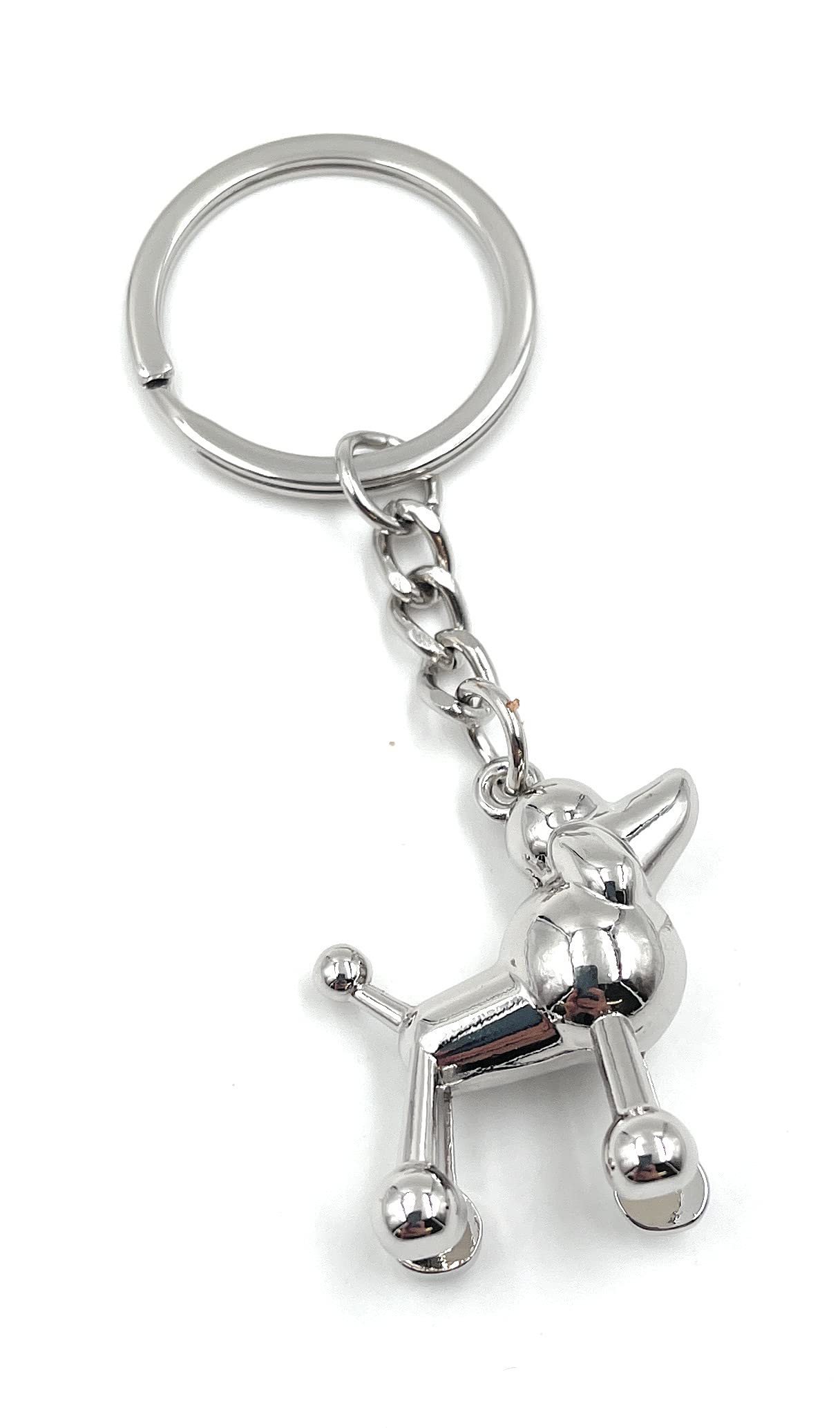 H-Customs Women's Silver Poodle Pet Dog Keychain Pendant