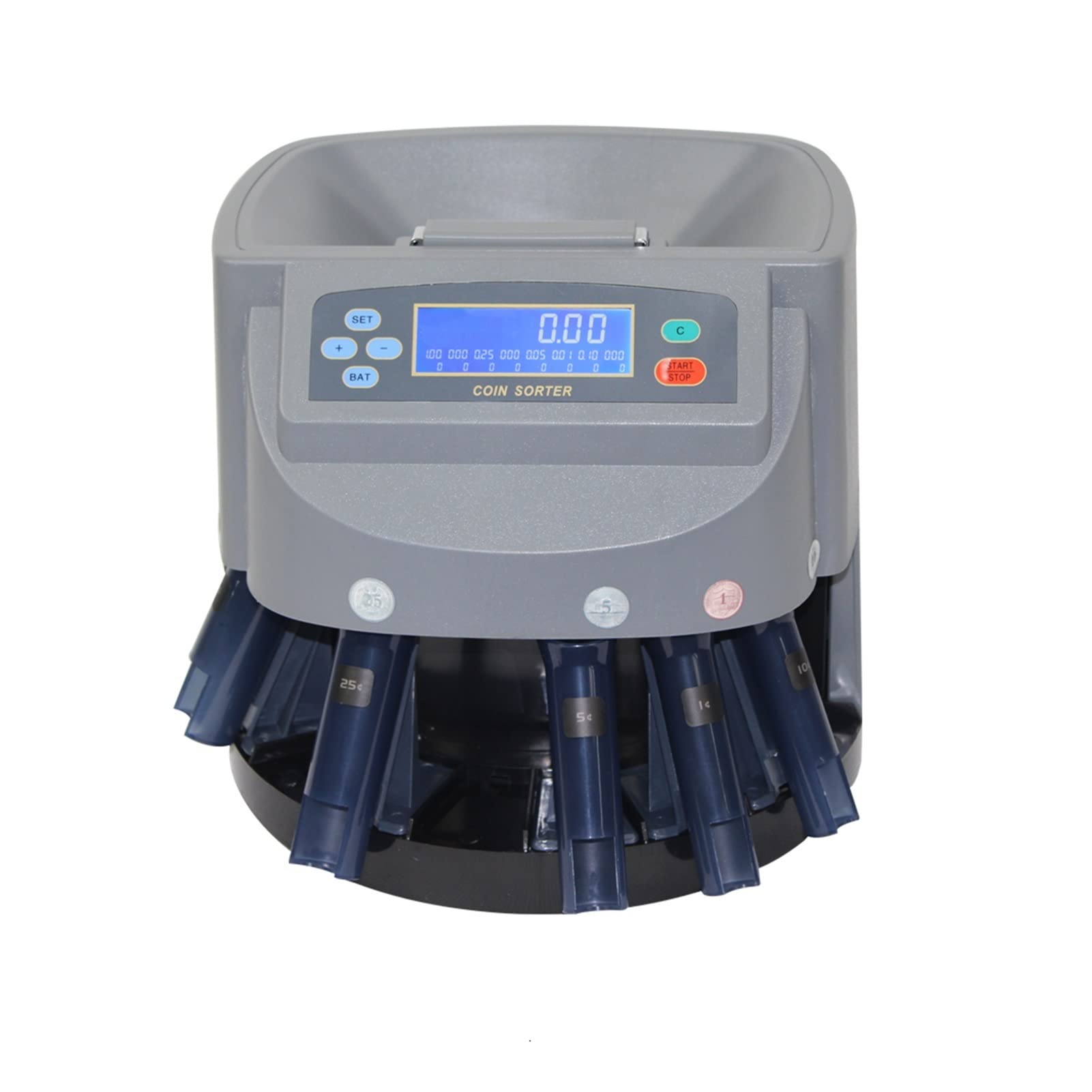Money Counter Machine USD Dollar Coin CounterCounting Equipment American Coin Money Sorting Machine Coin Counter with LCD Display(US Coins)