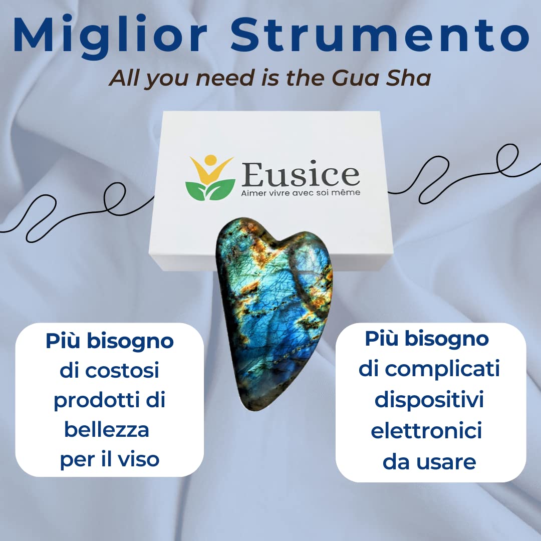 Gua Sha Viso Labradorite Pietra Naturale - Massaggio Antirughe
