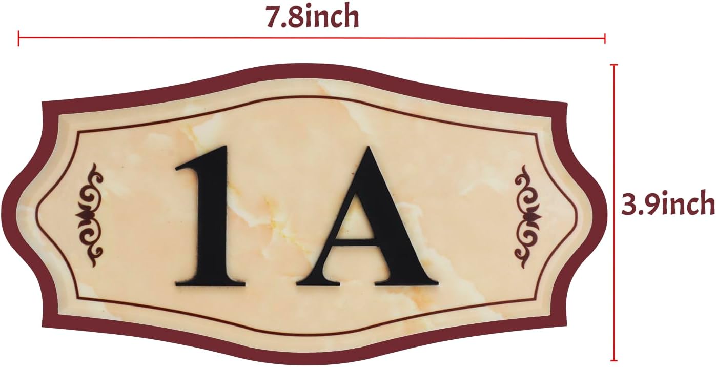 Custom Self Stick House Number Plaque Personalized House Address Numbers Sign Acrylic Home Address Plaque Door Number Plate for House Apartment Hotel 1/4 Numbers