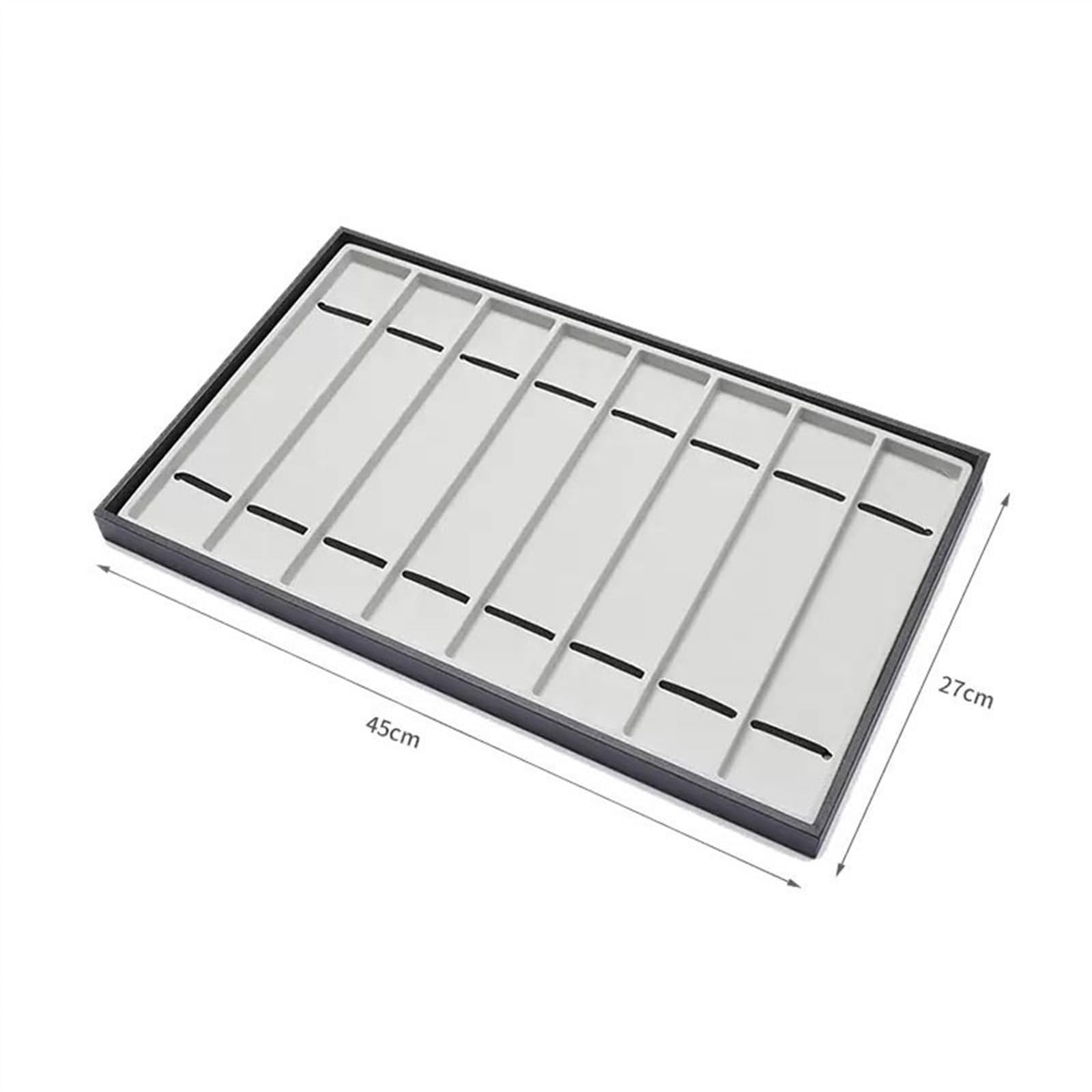 Uhrenbox 8 Grid Shop Uhrendisplay-Tabletts PU-Leder-Uhrenorganisatoren Uhrenhalter mit großer Kapazität Uhren Organizer(Grigio)