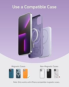 Anker 621 Magnetic Portable Charger (MagGo), 5,000mAh Wireless Power Bank with USB-C Cable, Magsafe-Compatible Battery Pack for iPhone 16/15/14/13/12 Series