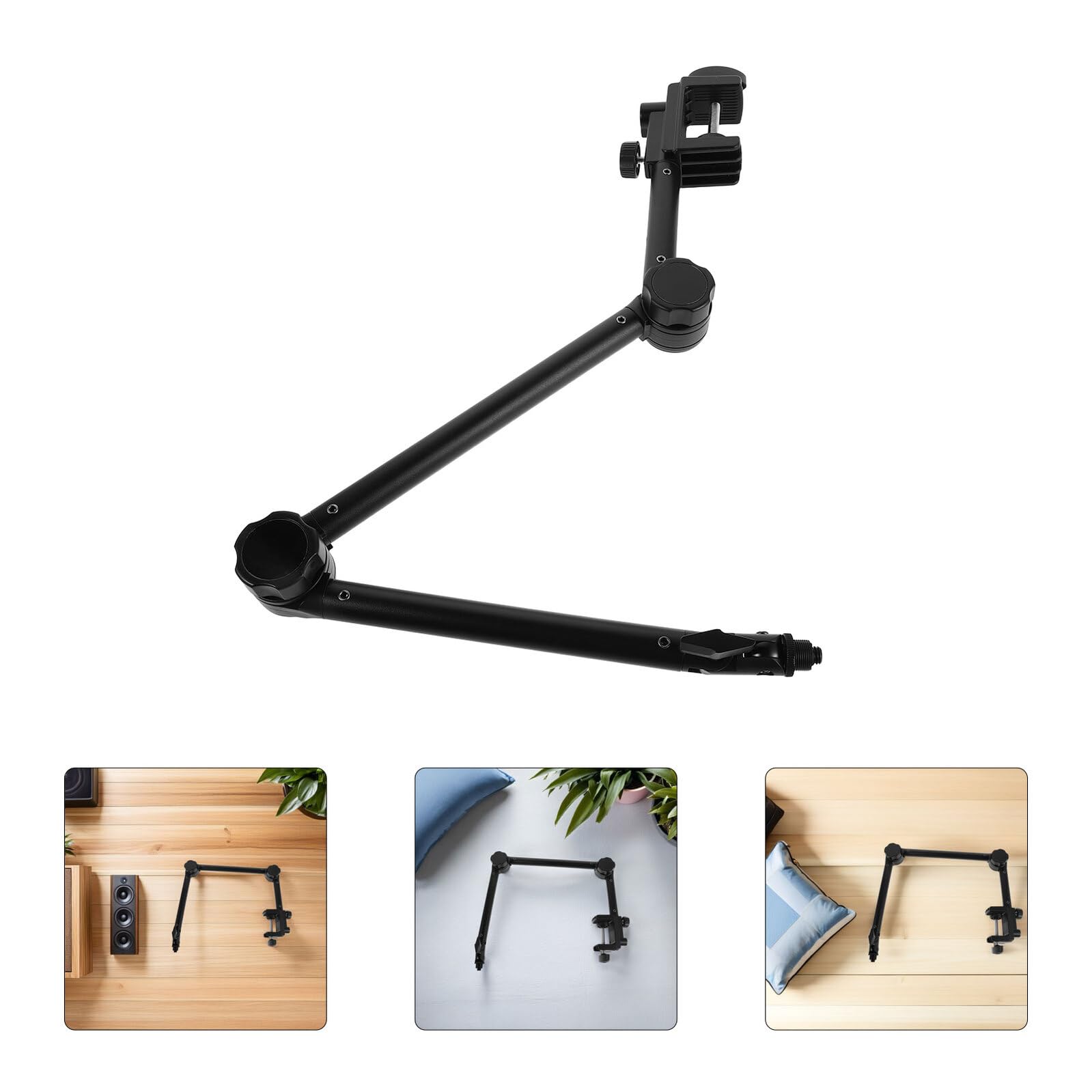 Soporte de Metal y Plástico de Escritorio para Micrófono con Brazo Articulado Flexible Alta Resistencia y Reducción de Vibraciones para Podcast y Radio